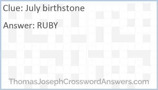 July birthstone Answer