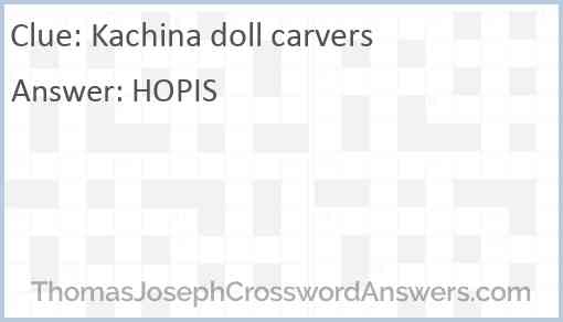 Kachina doll carvers Answer