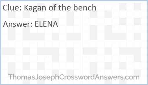 Kagan of the bench Answer