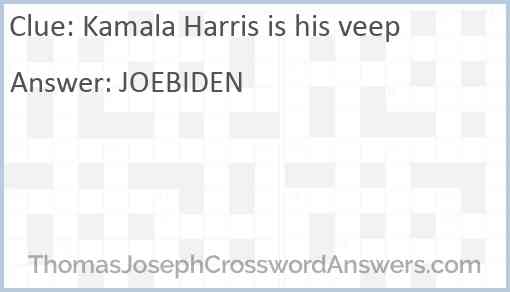 Kamala Harris is his veep Answer