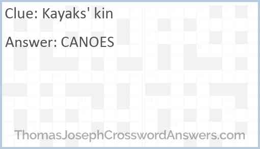 Kayaks' kin Answer