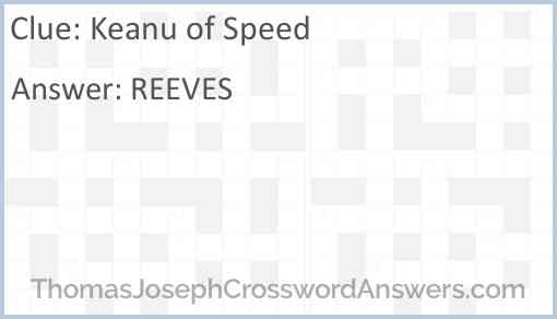 Keanu of Speed Answer