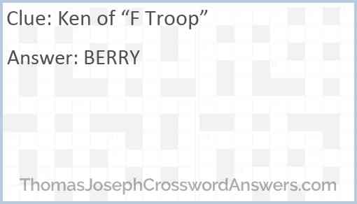 Ken of “F Troop” Answer