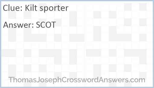 Kilt sporter Answer