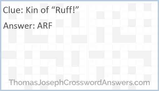 Kin of “Ruff!” Answer