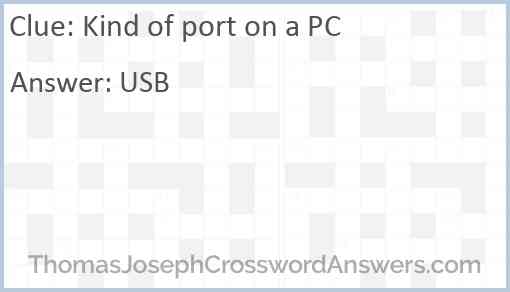 Kind of port on a PC Answer