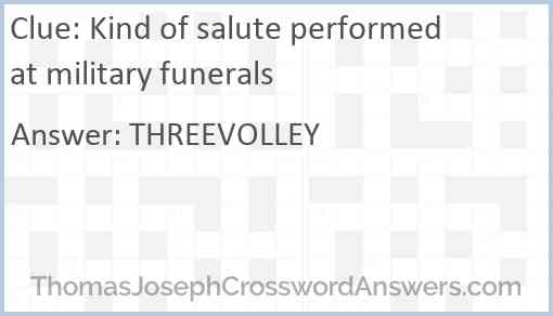 Kind of salute performed at military funerals Answer