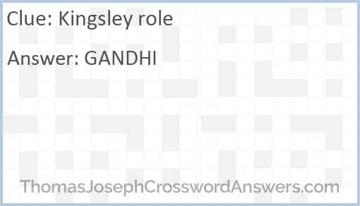 Kingsley role Answer