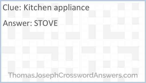 Kitchen appliance Answer