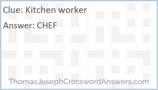 Kitchen worker Answer