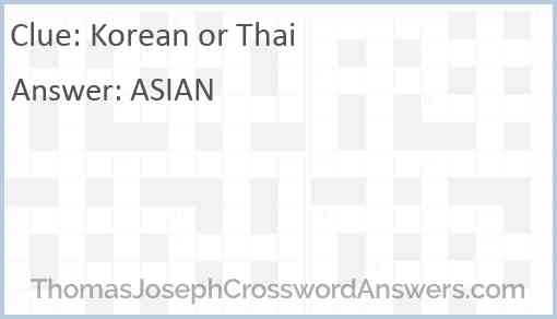 Korean or Thai Answer