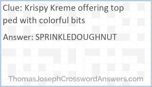 Krispy Kreme offering topped with colorful bits Answer