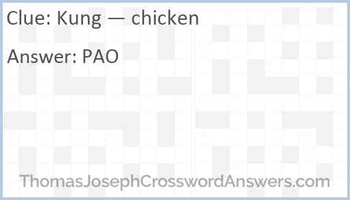 Kung — chicken Answer
