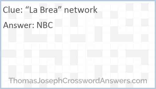 “La Brea” network Answer