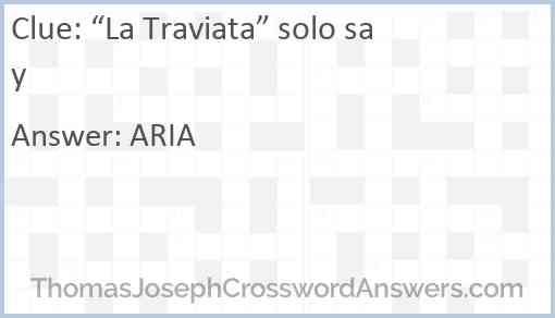“La Traviata” solo say Answer