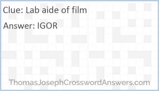 Lab aide of film Answer