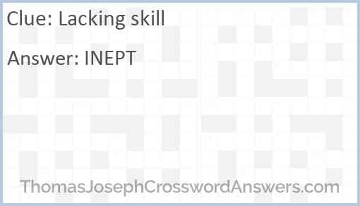 Lacking skill Answer