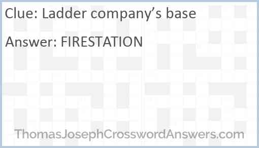 Ladder company’s base Answer