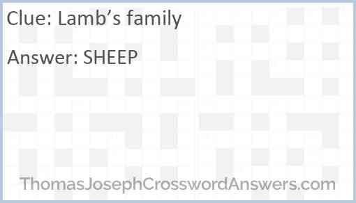 Lamb’s family Answer
