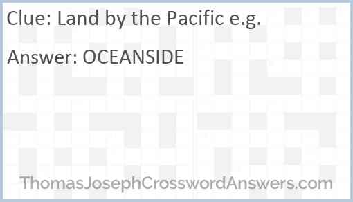 Land by the Pacific e.g. Answer