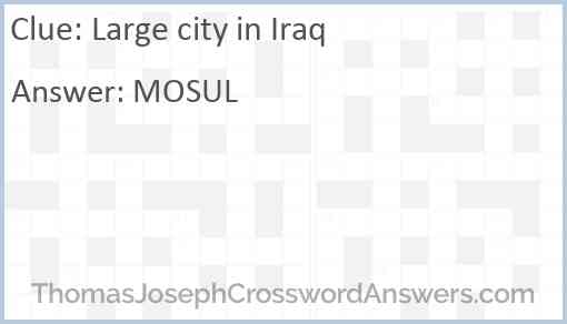 Large city in Iraq Answer