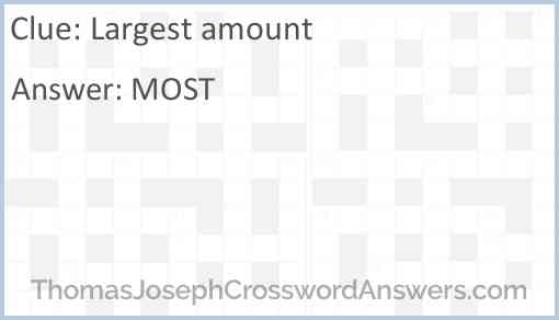 Largest amount Answer