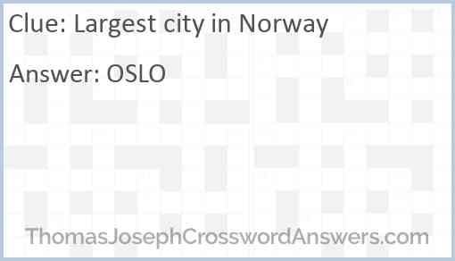 Largest city in Norway Answer