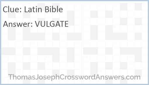 Latin Bible Answer