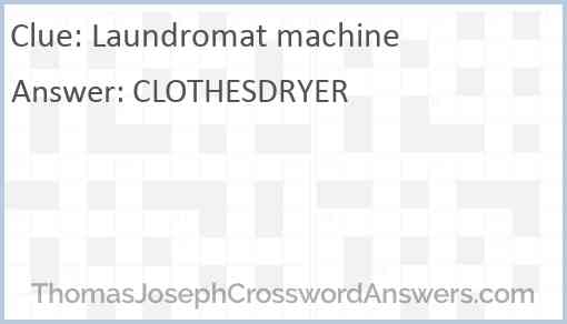 Laundromat machine Answer
