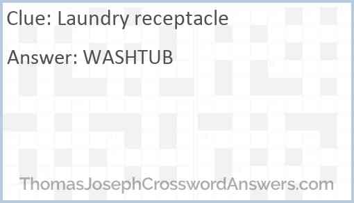 Laundry receptacle Answer