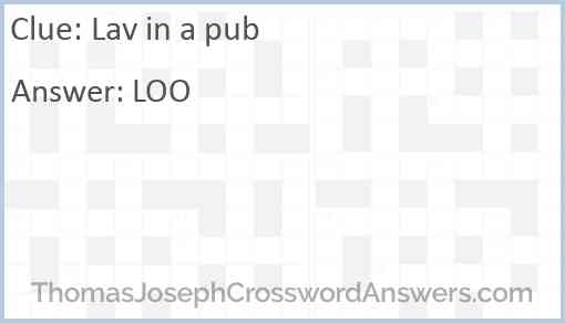Lav in a pub Answer