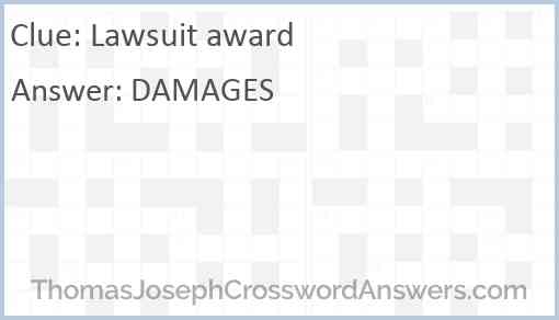 Lawsuit award Answer