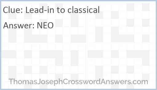 Lead-in to classical Answer