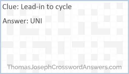 Lead-in to cycle Answer