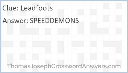 Leadfoots Answer