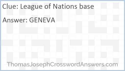 League of Nations base Answer