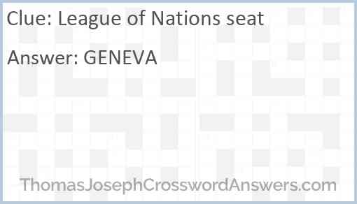 League of Nations seat Answer