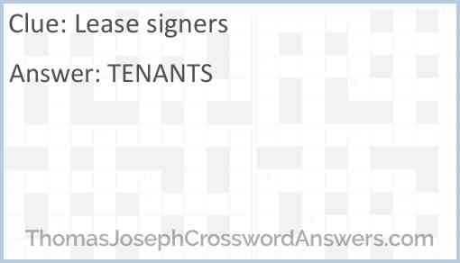 Lease signers Answer