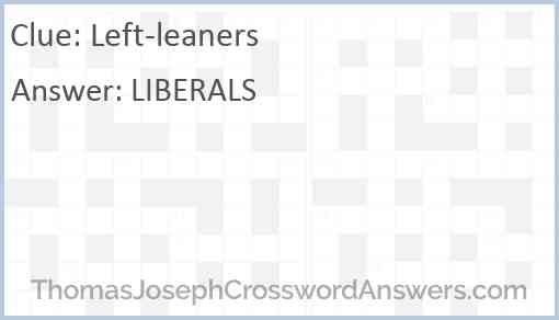 Left-leaners Answer