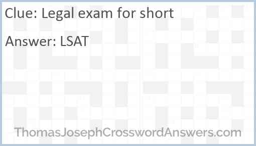 Legal exam for short Answer