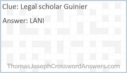 Legal scholar Guinier Answer