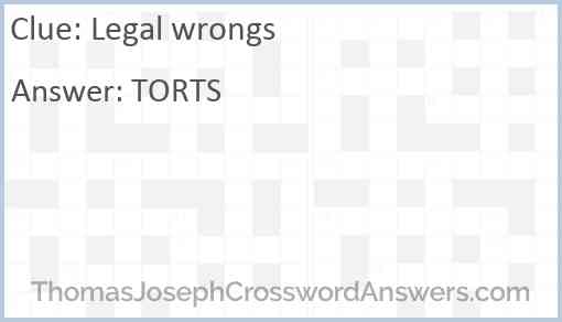 Legal wrongs Answer