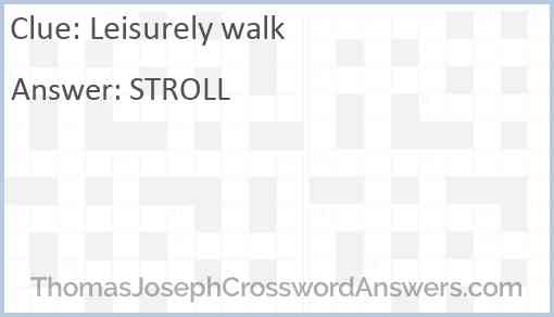 Leisurely walk Answer
