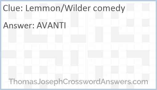 Lemmon/Wilder comedy Answer