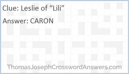 Leslie of “Lili” Answer