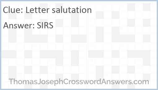 Letter salutation Answer