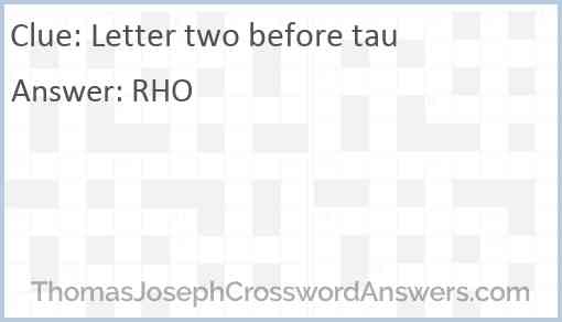 Letter two before tau Answer