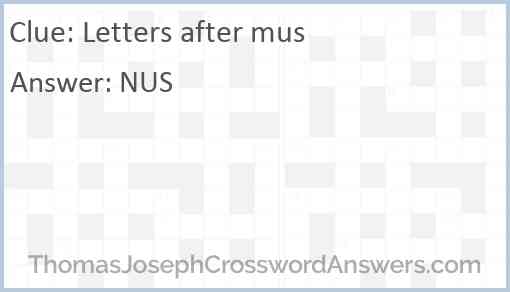 Letters after mus Answer