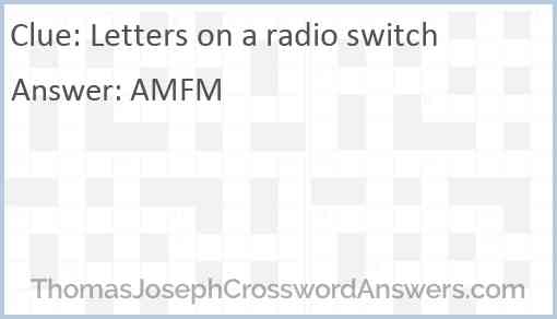 Letters on a radio switch Answer