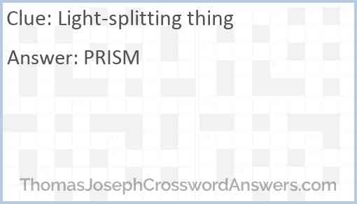 Light-splitting thing Answer